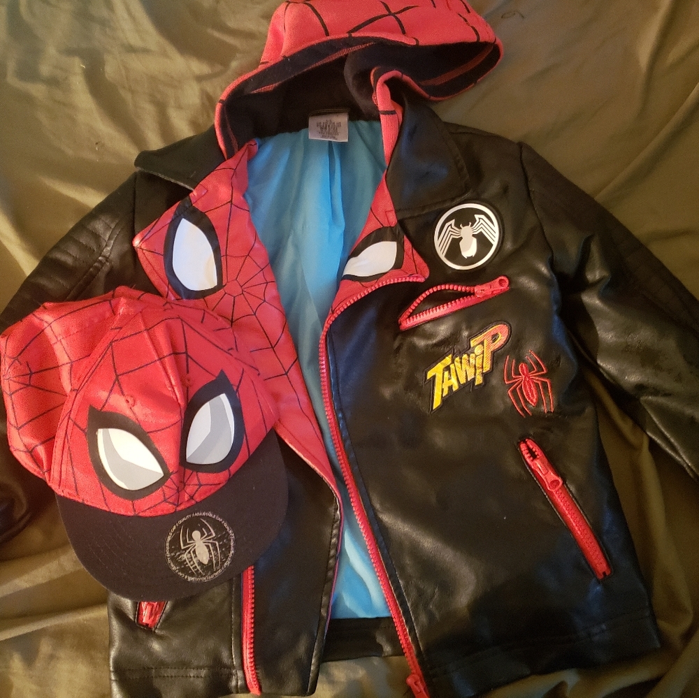 Spiderman jacket and hat